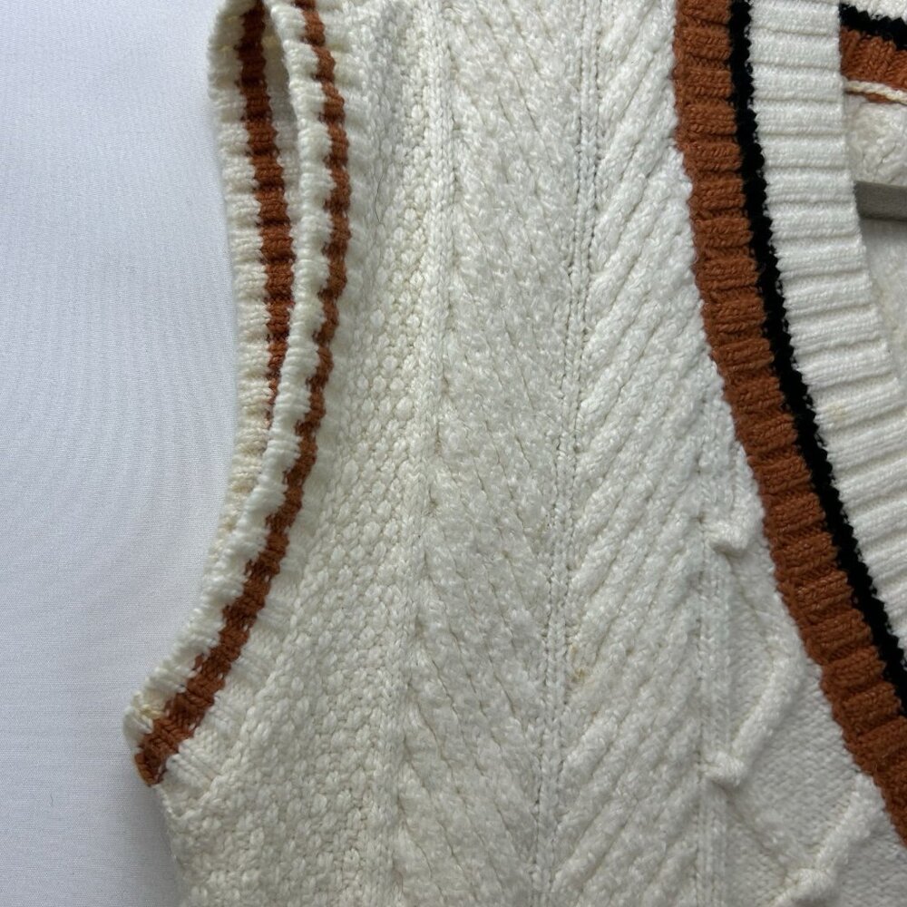 Maeve Anthropologie Willa Cable Knit Vest Size Medium Oversize Preppy Cozy - Picture 15 of 16